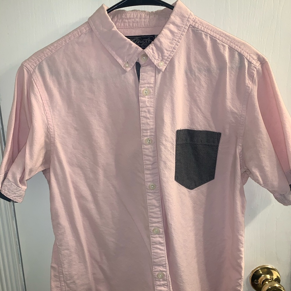 Pink button up dress shirt